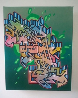 Graffiti Leinwand ''DIME'' Original handbemalt 1/1 14'' x 18'' von DIME