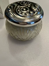 Avon Rich Moisture Cream Vanity Jar – Delicate Jasmine – Decorative Silver Box –