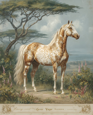 8x10 Spotted Horse Savanna Art Print - 828717713