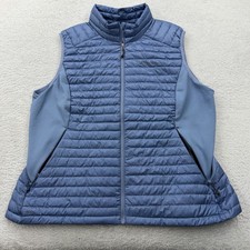 Eddie Bauer First Ascent EB800 Womens 2XL Blue Goose Down Puffer Vest Stretch