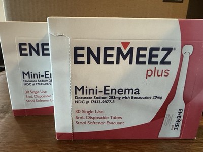 TWO NEW BOXES Enemeez PLUS Mini Enemas Total 60 Count Exp 8/2028