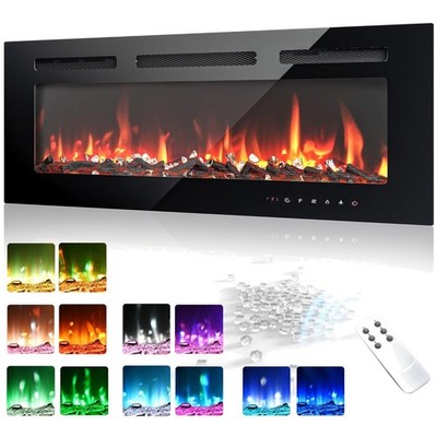 36'' Electric Fireplace Wall Mounted Heater, Remote Control