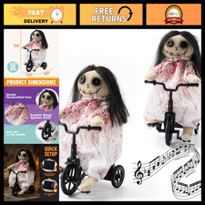 Spooky Animated Halloween Doll Prop - Sound Activated Haunted House Decor Indoor
