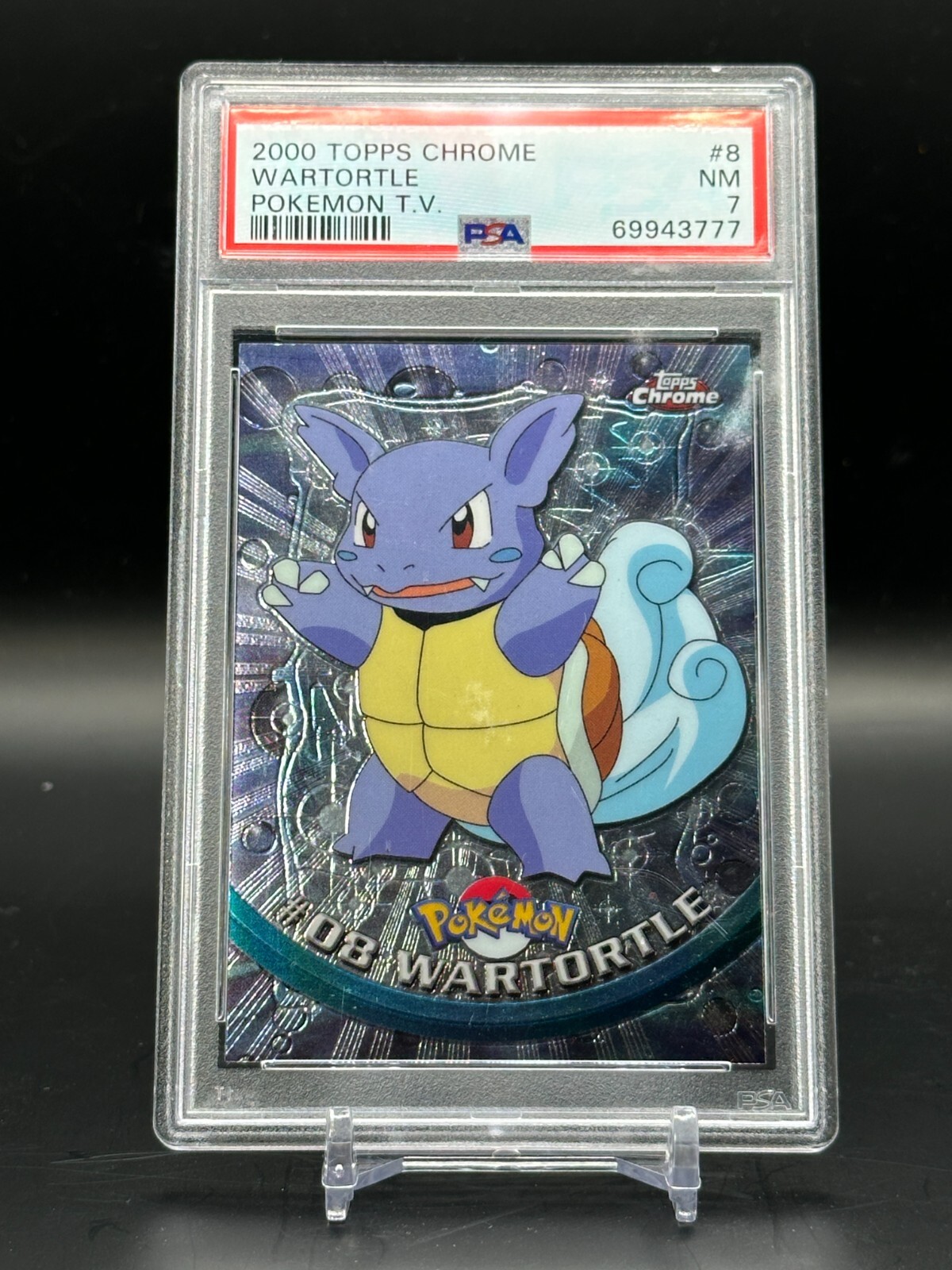 PSA 7 NM Wartortle Pokemon T.V. Topps Chrome Holo Pokemon Card #8