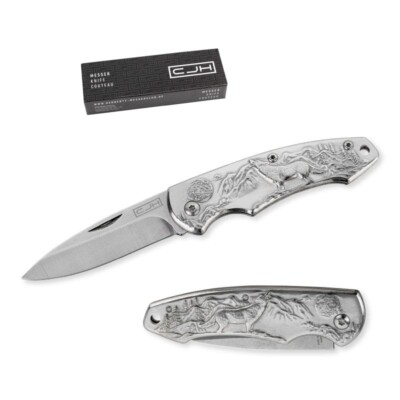 CJH HERBERTZ Taschenmesser ''WOLF'' - silberfarben - NEU & ovp - 44015