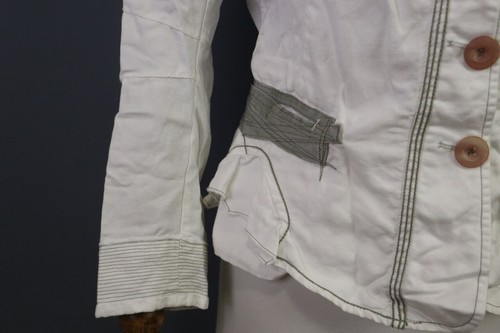 Marithe Francois Girbaud White Linen Sport Blazer Jacket Size USA 29 - Picture 6 of 20