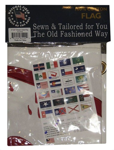16x24 Embroidered 100% Cotton Texas Dimmit's Goliad Flag 16"x24" Frame Size - Picture 6 of 6