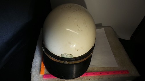Vintage 60's Buco Protector motorcycle SHORTY HALF helmet with visor