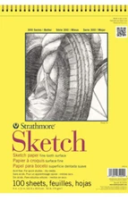 Strathmore 300 Series Sketch Paper Pad, Top Wire Bound, 9x12 inches, 100 Sheets