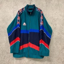 Rare 90s Kappa FC Barcelona Velour Embroidered Track Jacket L made in Italy used