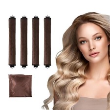 4Pcs Heatless Curling Rods Set, Heatless Curls Overnight, No Heat Curlers Foam,