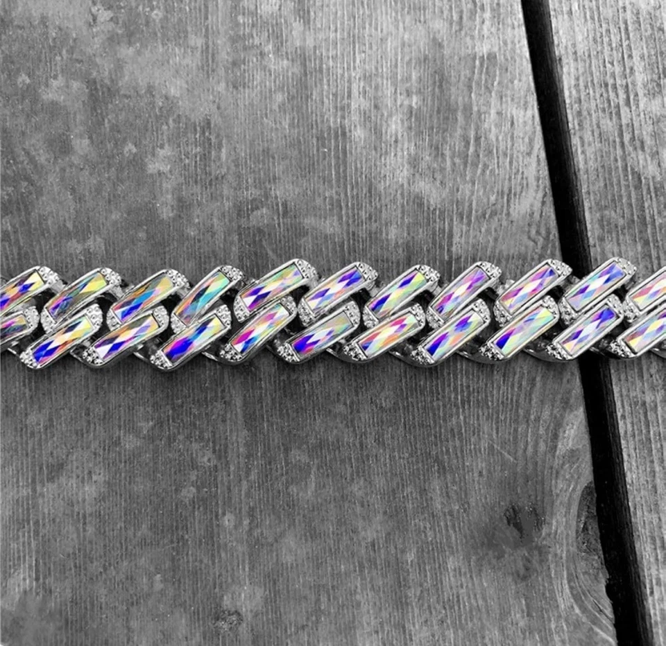 Cadena de lujo multicolor Iced Out Foto 4 de 4