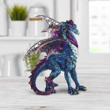Blue/Purple Dragon Statue 5"H Figurine Ornament Home Decor Unique Gift