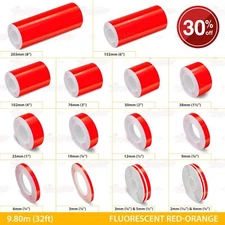 PinStriping Pin Stripe Adhesive Tape Line Decal Vinyl Sticker BRIGHT RED-ORANGE