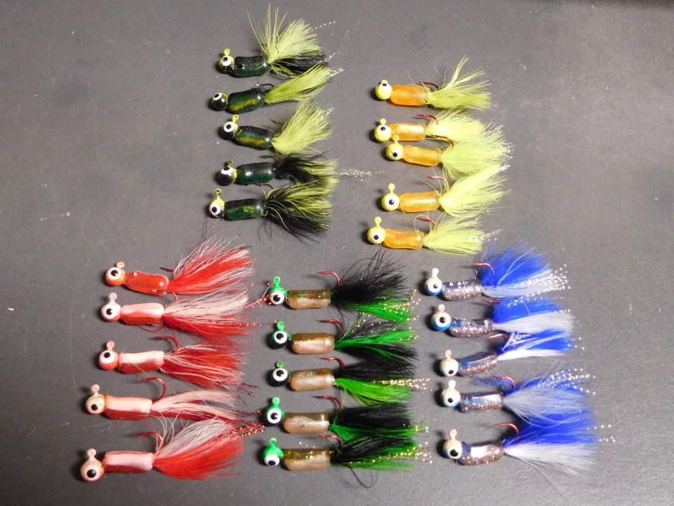 25 - 1/16 унций Fuzz E Grub стиль рыбалки краппи/panfish приманки - красный крюк - MX1 - Изображение 2 из 4