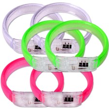 6er Set Leuchtarmb&auml;nder Armband Leuchtend Blinklicht Kids Party 65mm &Oslash; 17mm Band