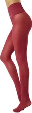 CALZITALY Sexy Opaque Seamless Soft Silky Tights 50 DEN Size UK M/L Portwine