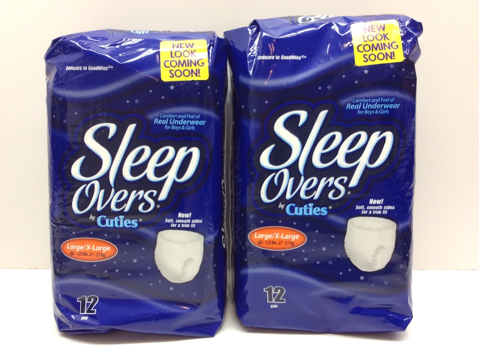 2 Cuties SleepOvers Youth Pants Overnight Large/X Large 12 Pack