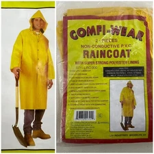Rain Coat Construction 2XL Comfi-Wear Knee Length Yellow Waterproof Jacket