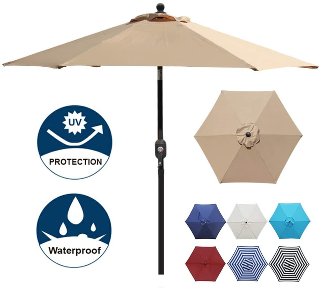 Blissun 7 5 Ft Outdoor Market Patio Umbrella With Push Button Tilt And Crank For Sale Online Ebay