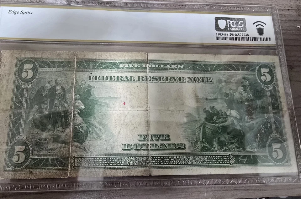 Billete de 5 dólares de la Reserva Federal de 1914 Atlanta Fr. 867A - Sello Azul Tipo A - PCGS VF20 Ce Foto 2 de 2