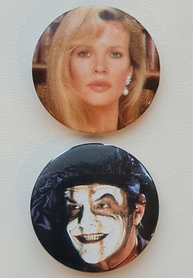 Batman (1989) 2 Vintage Abzeichen Vicki Vale/Kim Basinger, Joker/Jack Nicholson 