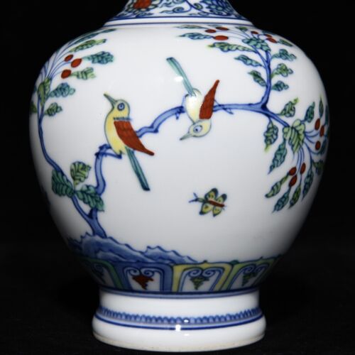 Jarrón de pájaro flor marca chenghua de porcelana de la dinastía Ming antigua china de 8,7" - Imagen 4 de 9