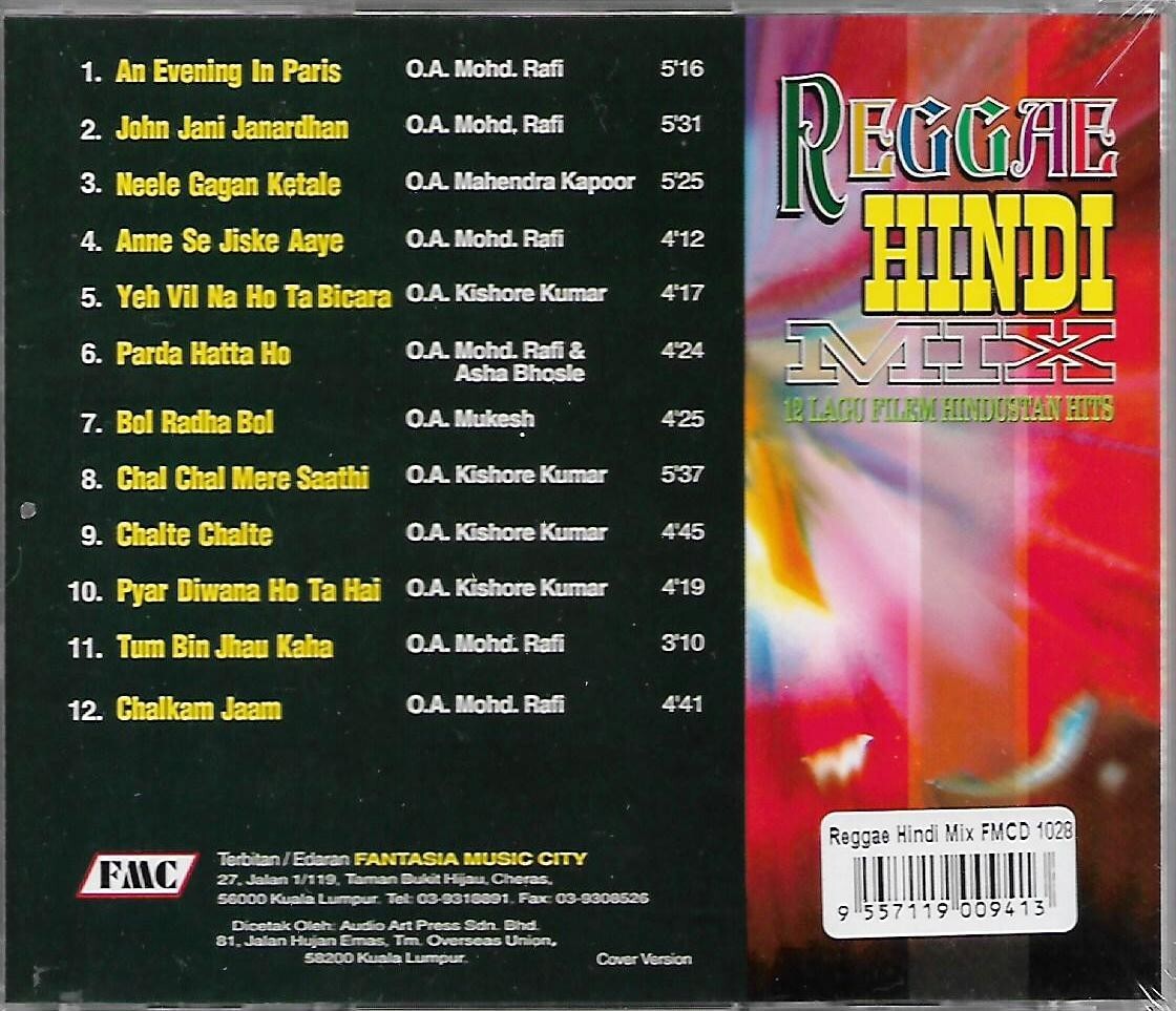 Reggae Hindi Mix Hindustan Hits Bollywood Dance CD Malaysia Release Free  Ship