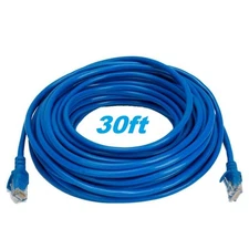 30FT 30 FT RJ45 CAT5 CAT 5 HIGH SPEED ETHERNET LAN NETWORK BLUE PATCH CABLE