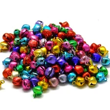 300 Assorted Small 9mm Bright Color 3/8 inch Mixed Metallic Jingle Bell Charms