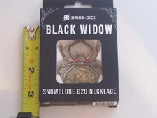 Sirius Dice Black Widow Spider SNOWGLOBE D20 Necklace DIE Spindown D20