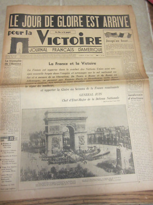 RARE French Newspaper May 12 1945 Liberation France Victory Day Arc De Triomphe
