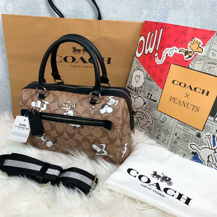 COACH×PEANUTSローアンサッチェルウィズスヌーピー Coach X Peanuts Snoopy Bag Rowan Satchel | eBay