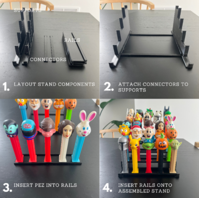 ペッツ販売用棚 Pez Dispenser Stadium Display Stand, Display Case Holds 25 Footed