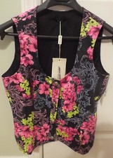 NWT AUTH  VERSACE CLASIC women VEST print Floral size 44 IT / 8 US