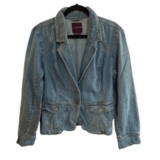 Gloria Vanderbilt  Vintage 2 button denim jacket/blazer  size Large