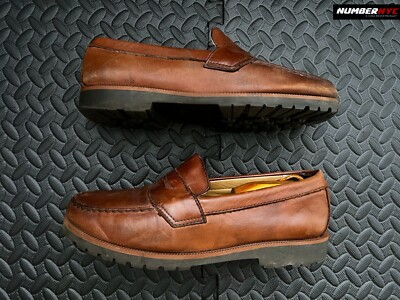 Bass Fitzgerald 2208-200 Brown Leather Penny Loafers Men's US