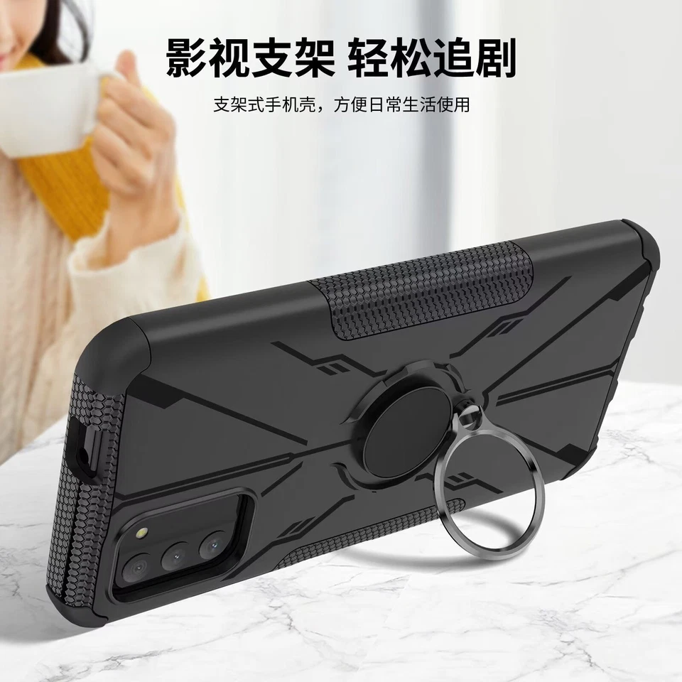 For Nokia G100 Case Shockproof Magnetic Ring Holder Stand Cover+Tempered Glass - Image 3 of 4