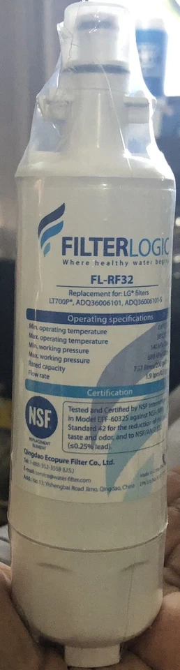 FilterLogic FL-RF32 Refrigerator Water Filter Replacement For LG Models Sealed - Image 2 of 3