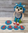 Handmade 100% edible Large Sonic the Hedgehog style cake topper - personalised