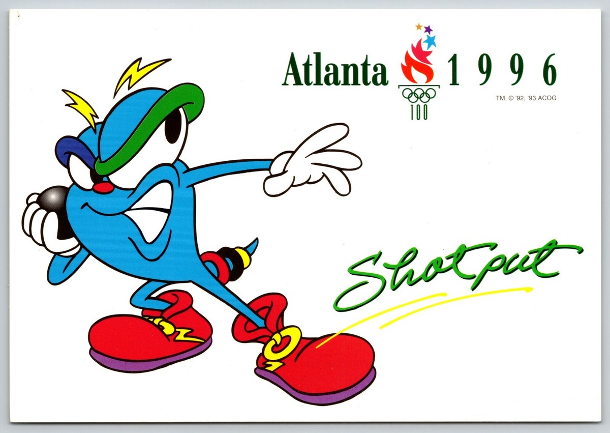 Postcard Shotput Izzy 1996 Atlanta Summer Olympic Games XXVI