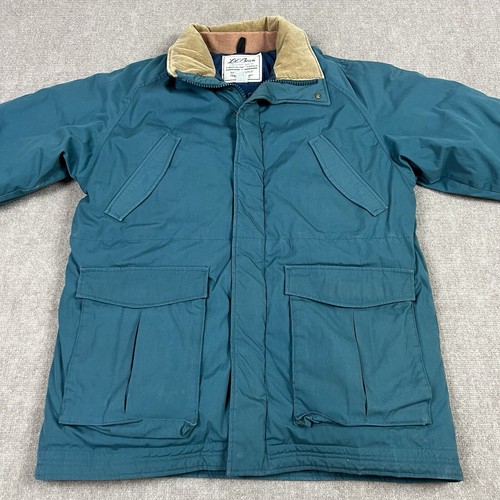 Vintage 80s 90s LL Bean Goose Down Timberline Parka Coat Men Large Coat Corduroy - Picture 2 of 11