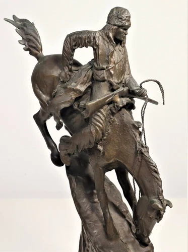 Frederic Remington The Mountain Man" 1970s Limited Edition Bronze Sculpture 27cm