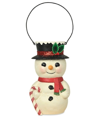 Bethany Lowe Snowman Bucket Head Container Figurine TJ8681 New Free Shipping - Picture 2 of 5