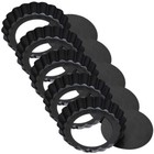 5 Pcs Pizza Baking Tray Set Egg Tart Pans with Removable Loose Bottom