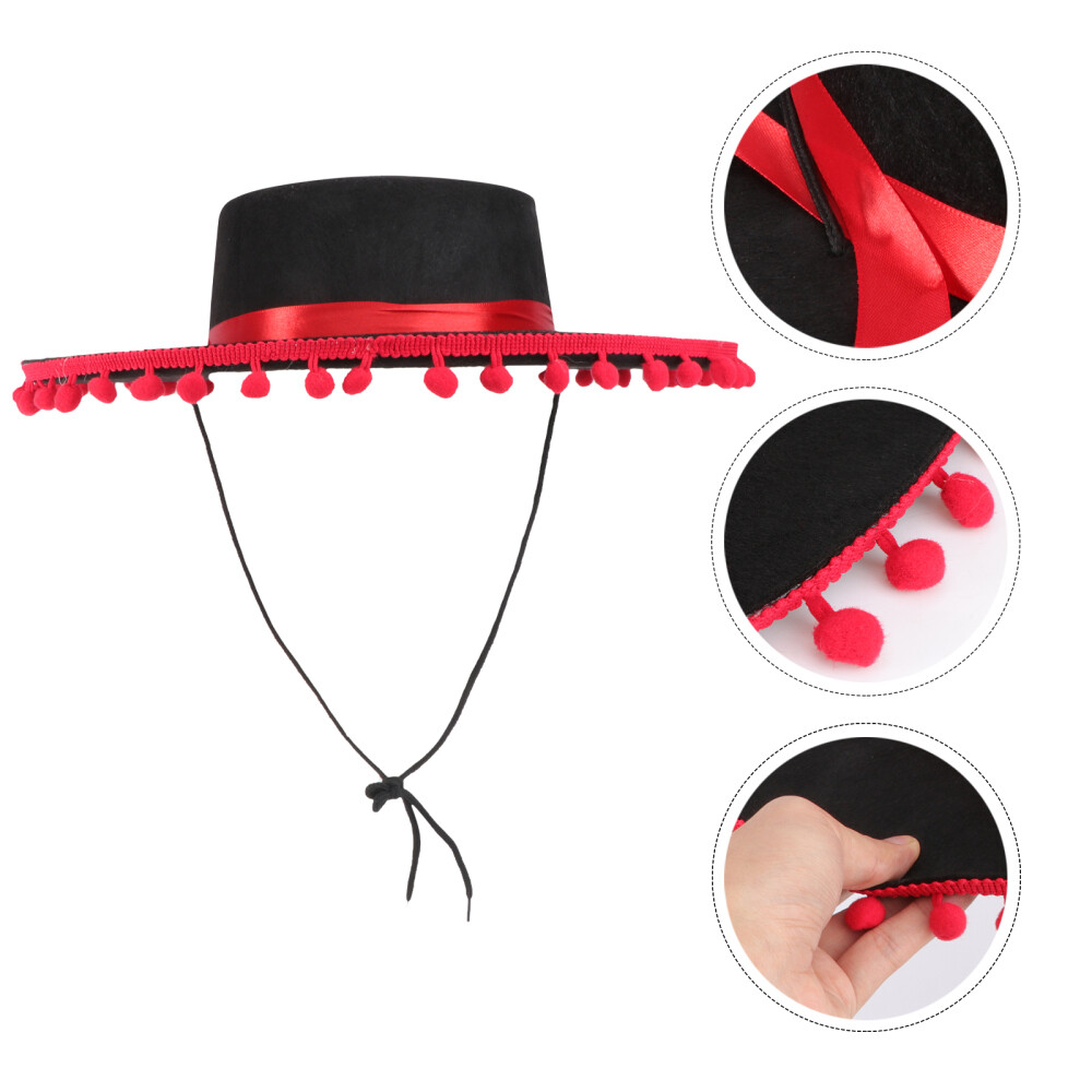 Mini Mexikanischer Sombrero Hut – Lila, Aus Stroh & Stoff, Ca. 53 Cm, Für Partys & Karneval