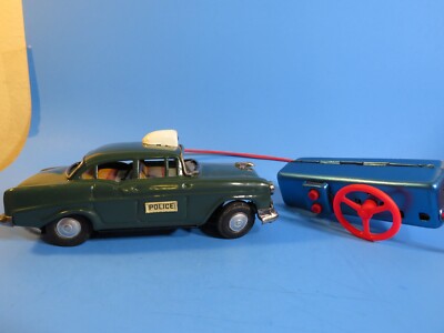 Vintage Tin Police Car 1956 Chevy Battery Operated, Line Mar Vintage Tin Police Car 1956 Chevy Battery Operated, Line Mar