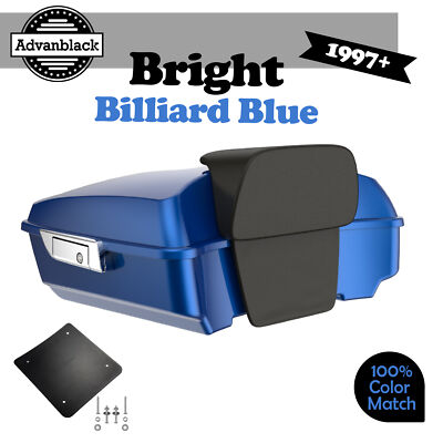 Fits Harley/Softail Chopped Tour Trunk Pack Luggage Pad BRIGHT BILLIARD BLUE