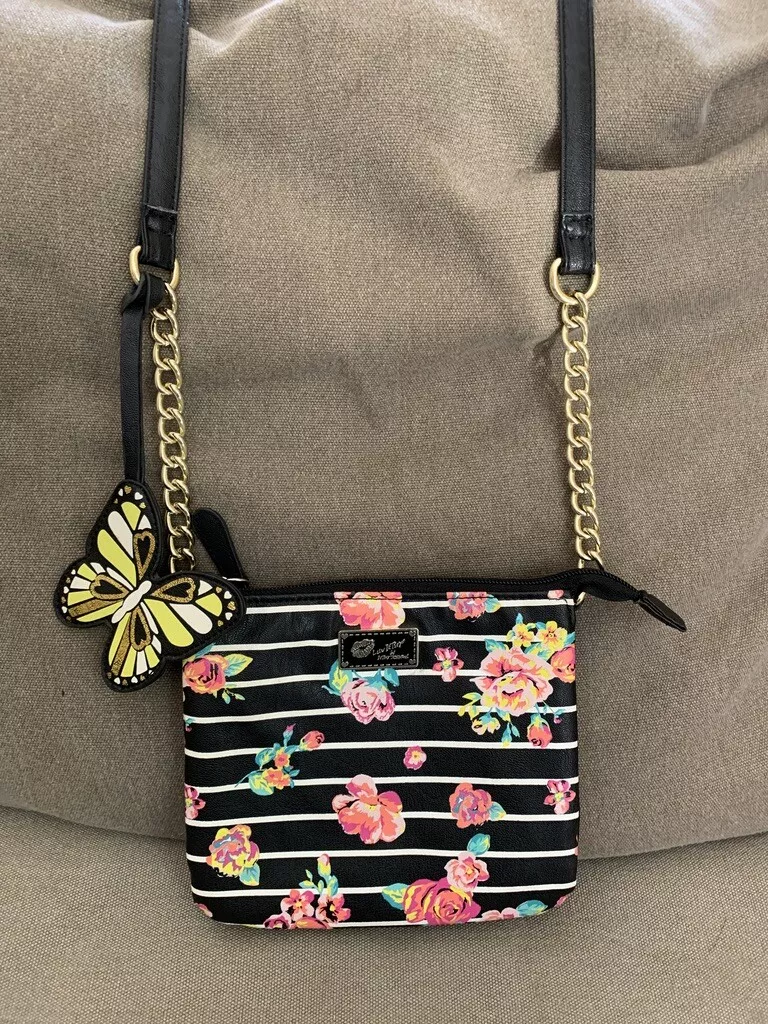 Betsey johnson yellow floral purse sales