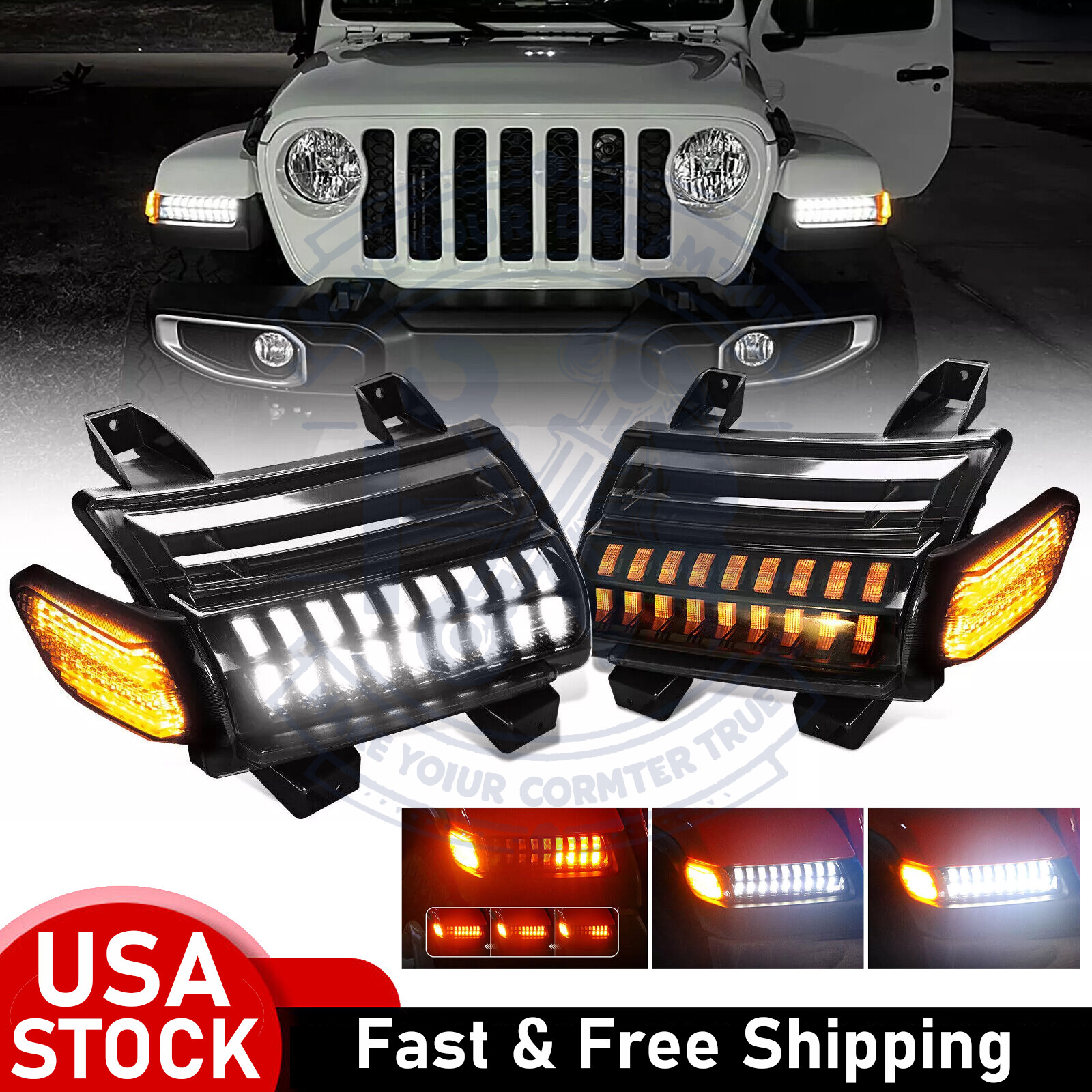 Jeep Wrangler JL Rubicon Sahara LED Turn Signal DRL Side Marker Lights